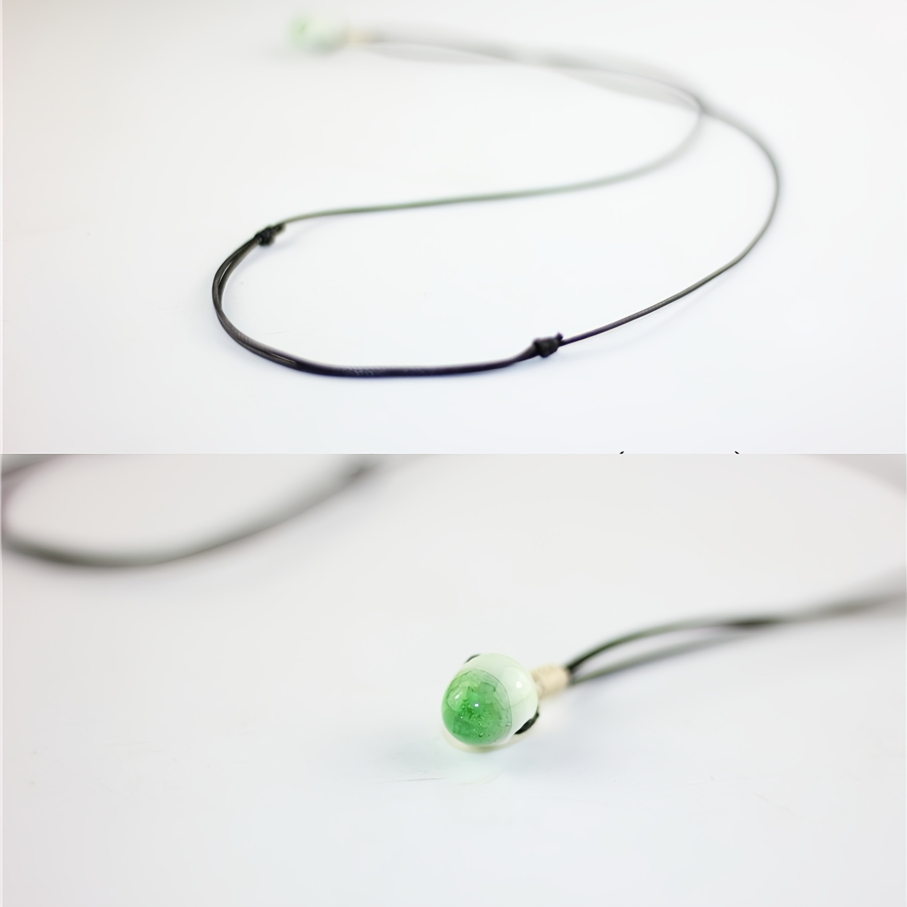 Handcrafted Teardrop Ceramic Necklace Retro Forest Style Pendant